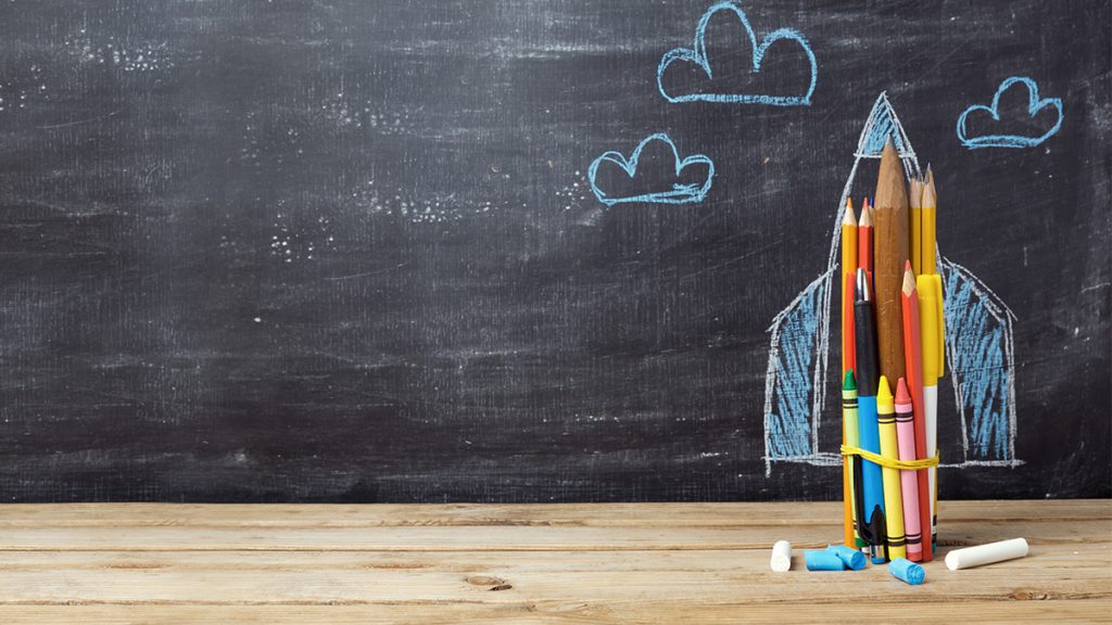 Black board and pencils